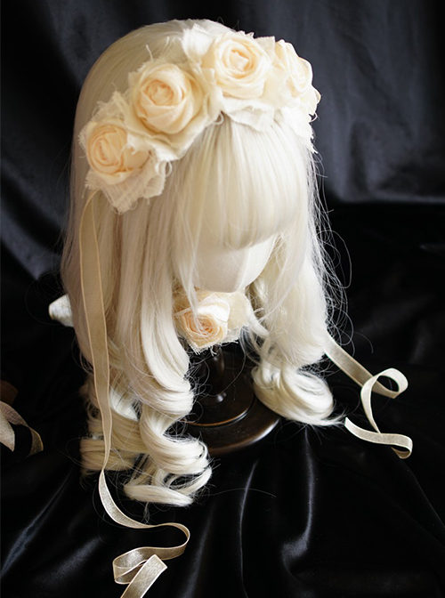 Hallucination Rose Series Gothic Personality Three-Dimensional Pleated Rose Decoration Headband