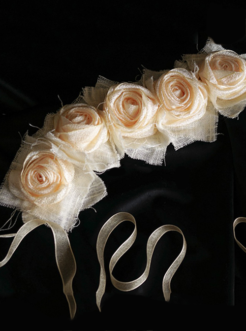 Hallucination Rose Series Gothic Personality Three-Dimensional Pleated Rose Decoration Headband