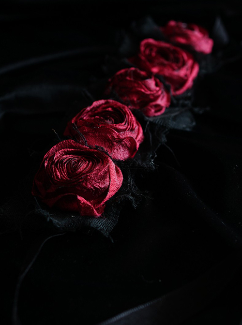 Hallucination Rose Series Gothic Personality Three-Dimensional Pleated Rose Decoration Headband