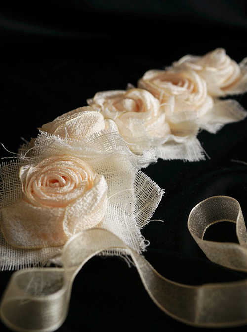 Hallucination Rose Series Gothic Personality Three-Dimensional Pleated Rose Decoration Headband