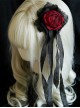 Hallucination Rose Series Gothic Personality Three-Dimensional Pleated Rose Decoration Long Cotton Thread Side Clip