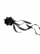 Hallucination Rose Series Gothic Personality Three-Dimensional Pleated Rose Decoration Long Cotton Thread Side Clip