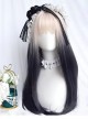 Black And White Gradient Sweet And Cool Gothic Style Air Bangs Lolita Long Straight Hair