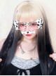 Black And White Gradient Sweet And Cool Gothic Style Air Bangs Lolita Long Straight Hair