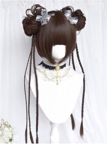 Chinese Style Braided Hair Decoration Cute Double Ponytail Classic Lolita Wigs Tiger Clip