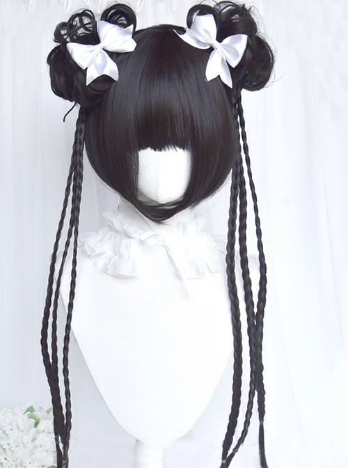 Chinese Style Braided Hair Decoration Cute Double Ponytail Classic Lolita Wigs Tiger Clip