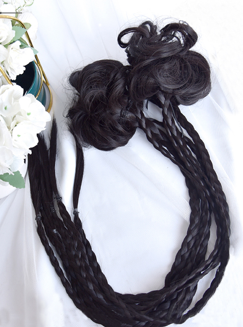 Chinese Style Braided Hair Decoration Cute Double Ponytail Classic Lolita Wigs Tiger Clip