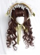 Classic Lolita Vintage French Style Wavy Curl Air Bangs Decoration Sweet Caramel Brown Long Hair Wig