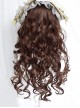 Classic Lolita Vintage French Style Wavy Curl Air Bangs Decoration Sweet Caramel Brown Long Hair Wig