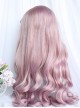 Sweet Pink Simple Big Waves Air Bangs Classic Lolita Long Hair Wigs