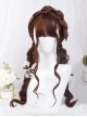 Thin Spiral Curls Cute Daily Red-Brown Air Bangs Classic Lolita Long Curly Hair