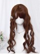 Thin Spiral Curls Cute Daily Red-Brown Air Bangs Classic Lolita Long Curly Hair
