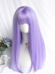 Personalized Photoelectric Purple Air Bangs Cute Classic Lolita Long Straight Hair Wigs