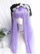 Personalized Photoelectric Purple Air Bangs Cute Classic Lolita Long Straight Hair Wigs