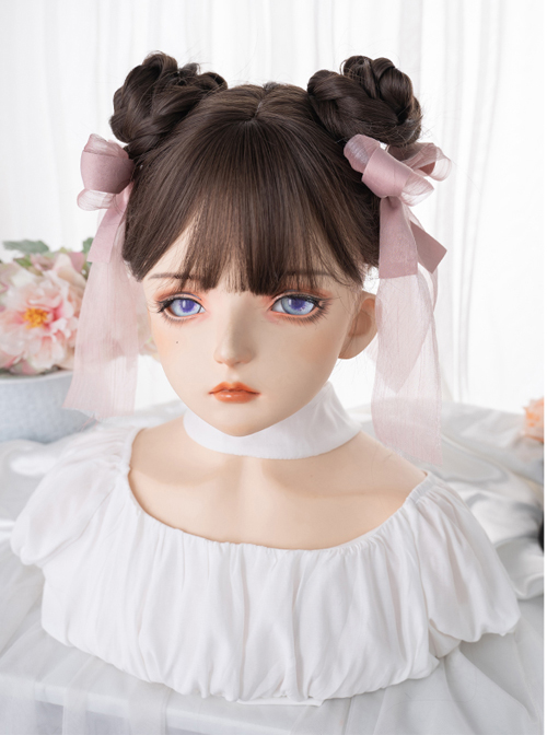 Everyday Simplicity Wavy Curl Sweet Lady Air Bangs Classic Lolita Long Curly Hair Wigs