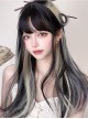Personalized Beige Color Matching Black Simplicity Wavy Curl Sweet Lady Air Bangs Classic Lolita Long Curly Hair Wigs