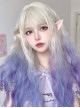 Personalized Fashion Purple Gradient With Beige Cute Curly Classic Lolita Wigs