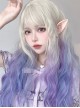 Personalized Fashion Purple Gradient With Beige Cute Curly Classic Lolita Wigs