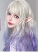 Personalized Fashion Purple Gradient With Beige Cute Curly Classic Lolita Wigs