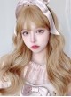 Elegant Golden Sweet Medium-Length Big Waves Curl Nature Bangs Classic Lolita Wigs