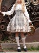 Backlight Memories Record Grey Khaki Check Design Cross Tie Bow Knots Grace Pleated Lace Classic Lolita Slip Dress