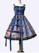 Midnight Magic Series Gothic Style Graphic Print Decoration Personalized Pendant Cloth Strip Lolita Slip Dress