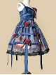 Midnight Magic Series Gothic Style Graphic Print Decoration Personalized Pendant Cloth Strip Lolita Slip Dress