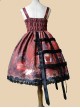 Midnight Magic Series Gothic Style Graphic Print Decoration Personalized Pendant Cloth Strip Lolita Slip Dress