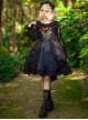 Singer Series Solid Color Pleated Lace Dark Jacquard Trim Neckline Classic Lolita Slip Dress 