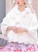 Warm Rabbit Series Pure White Plush Cute Rabbit Doll Decoration Classic Lolita Wide Sleeve Wool Coat