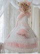 Winter Pink Fur Collar White Sequin Pleated Lace Decoration Classic Lolita Plus Velvet College-Style Long Coat
