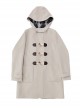 Classic Lolita College Style Daily Simple Horn Buckle Design Large Pocket Decoration Solid Color Long Sleeve Hooded Coat 