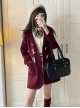 Classic Lolita College Style Daily Simple Horn Buckle Design Large Pocket Decoration Solid Color Long Sleeve Hooded Coat 