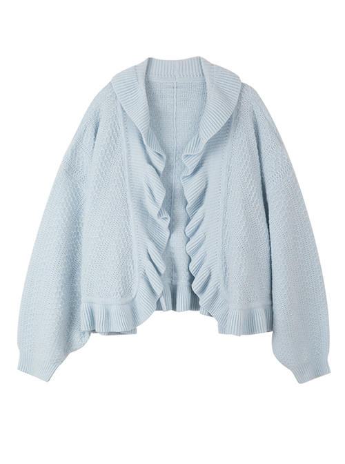 Simple Solid Color Loose V Neckline Knitted Long Sleeves Classic Lolita Cardigan Coat