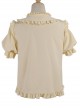 Elegant And Simple Double Row Pleated Lace Trim Doll Neckline Decoration Chiffon Classic Lolita Blouse