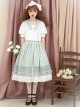 Solid Exquisite Lace Jacquard Embroidery Design V-Neck Bow Knot Lantern Sleeve Classic Lolita White Blouse