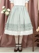 Gray-Green Simple Pleated Hem Single Row Button Decoration Classic Lolita Elegant Long Skirt