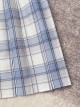 Moon Sea Series Blue And White Plaid Decoration Sweet Campus-Style JK Pleated Skirt