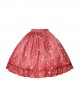 Pink Cherry Blossom Pattern Floral Decoration Classic Lolita Pleated Hem Puffy Skirt