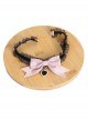 Sweet Solid Color Bow Knot Heart Jewelry Design Black Lace Cute Maid Classic Lolita Necklace