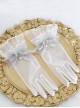 Elegant Lace Pleats Lace Bow Knot Pearl Chain Decoration Classic Lolita Vintage Gloves