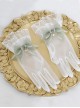 Elegant Lace Pleats Lace Bow Knot Pearl Chain Decoration Classic Lolita Vintage Gloves