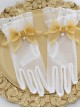 Elegant Lace Pleats Lace Bow Knot Pearl Chain Decoration Classic Lolita Vintage Gloves