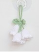 Japanese Style Pure White Fresh Girls Braided Wind Chimes Flower Decoration Jacquard Lace Classic Lolita Bag