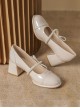 Gentle Lady French-Style Pearl Decoration Daily Simplicity Mary Jane Classic Lolita Shoes