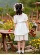 Pure White Jacquard Embroidered Pearl Trim Classic Lolita Stand Collar Kid Shawl Coat