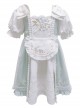 Exquisite Flower Embroidery Chest Ruffled Edge Apron Decoration Bow Knot Puff Sleeves Classic Lolita Kid Princess Dress