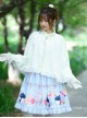 Soft Cute Milk-White Pleated Lace Hem Women Classic Lolita Shawl