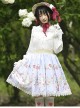 Japanese Style Soft And Cute Girl Pink Strawberry Print Decoration Lace Trim Classic Lolita Pleated Skirt