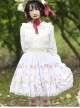 Japanese Style Soft And Cute Girl Pink Strawberry Print Decoration Lace Trim Classic Lolita Pleated Skirt